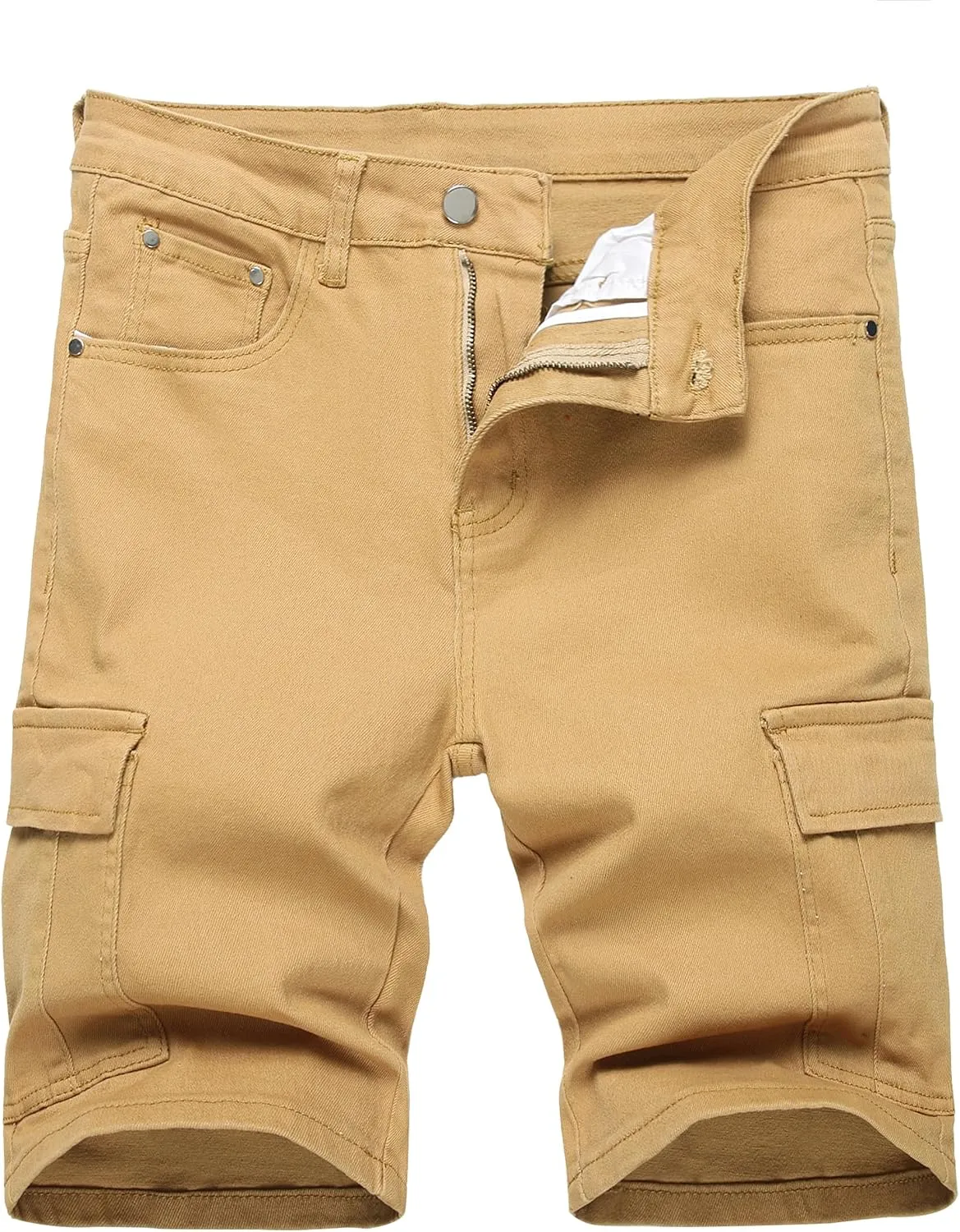 JUNBAOSS Men's Slim Fit Stretch Denim Shorts Ripped Skinny Jean Shorts for Men,Fashion Straight Comfort Flex Waist Short
