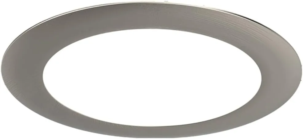 Juno LED Recessed Lights 6 Inch Round Wafer Downlight, 5-in-1 Switchable White Color Temperature, 120 Volts, 6-Inch Ultra-Thin Flat Trim, Matte Black with Brushed Nickel Trim (WF6 SWW5 90CRI MBBN M6)