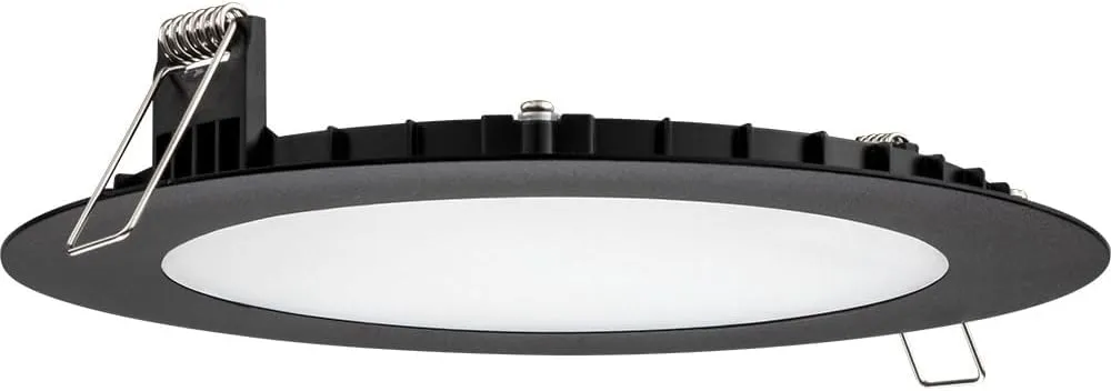Juno LED Recessed Lights 6 Inch Round Wafer Downlight, 5-in-1 Switchable White Color Temperature, 120 Volts, 6-Inch Ultra-Thin Flat Trim, Matte Black with Brushed Nickel Trim (WF6 SWW5 90CRI MBBN M6)