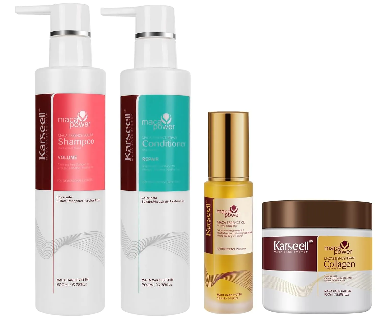 Karseell Volume Shampoo and Conditioner Set with Hair Mask Argan Oil Serum for Dry Damaged Hair All Hair Types