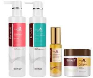 Karseell Volume Shampoo and Conditioner Set with Hair Mask Argan Oil Serum for Dry Damaged Hair All Hair Types