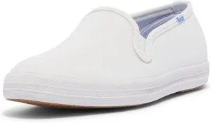 Keds Women's Champion Slip on Sneaker, White Leather, 13 Narrow