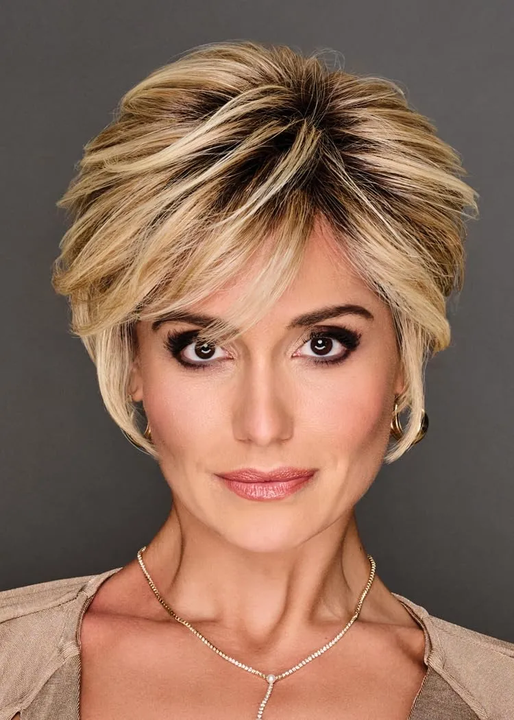 Keep It Classy Chic Layered Short Cut Wig by Hairuwear, Average Cap - GF132SS Sangria