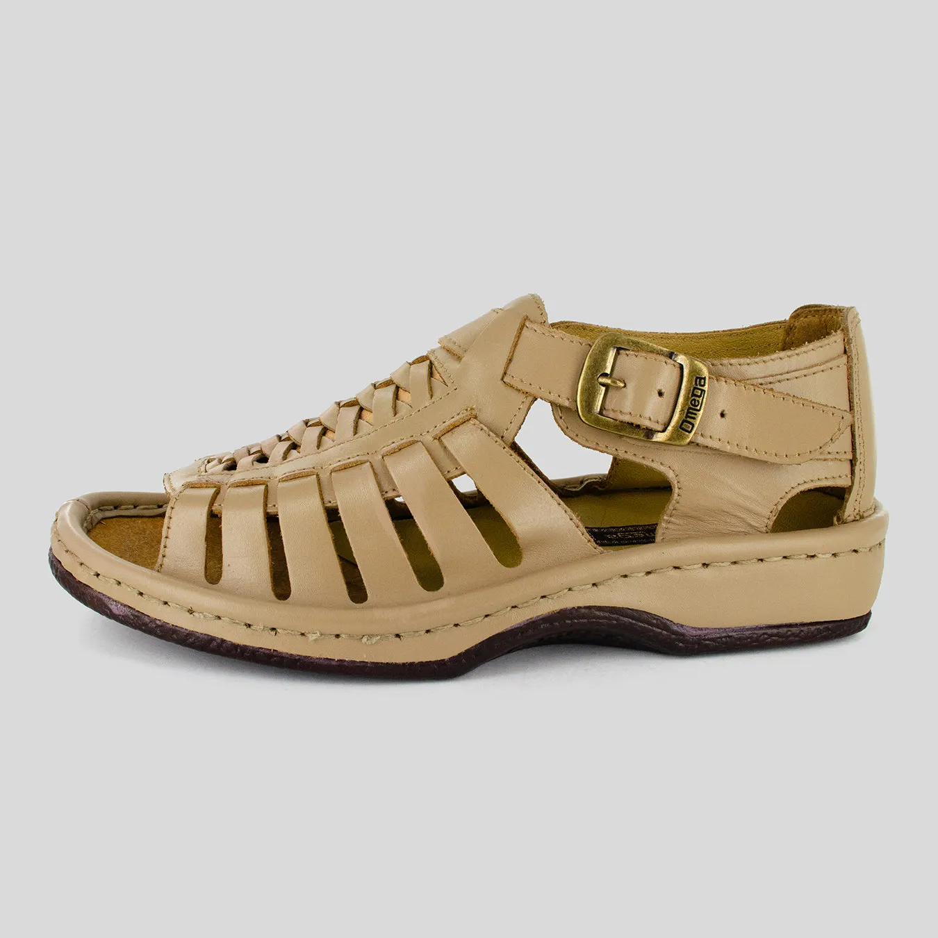 Kgosi : Leather Sandal in Taupe Soft Saddle