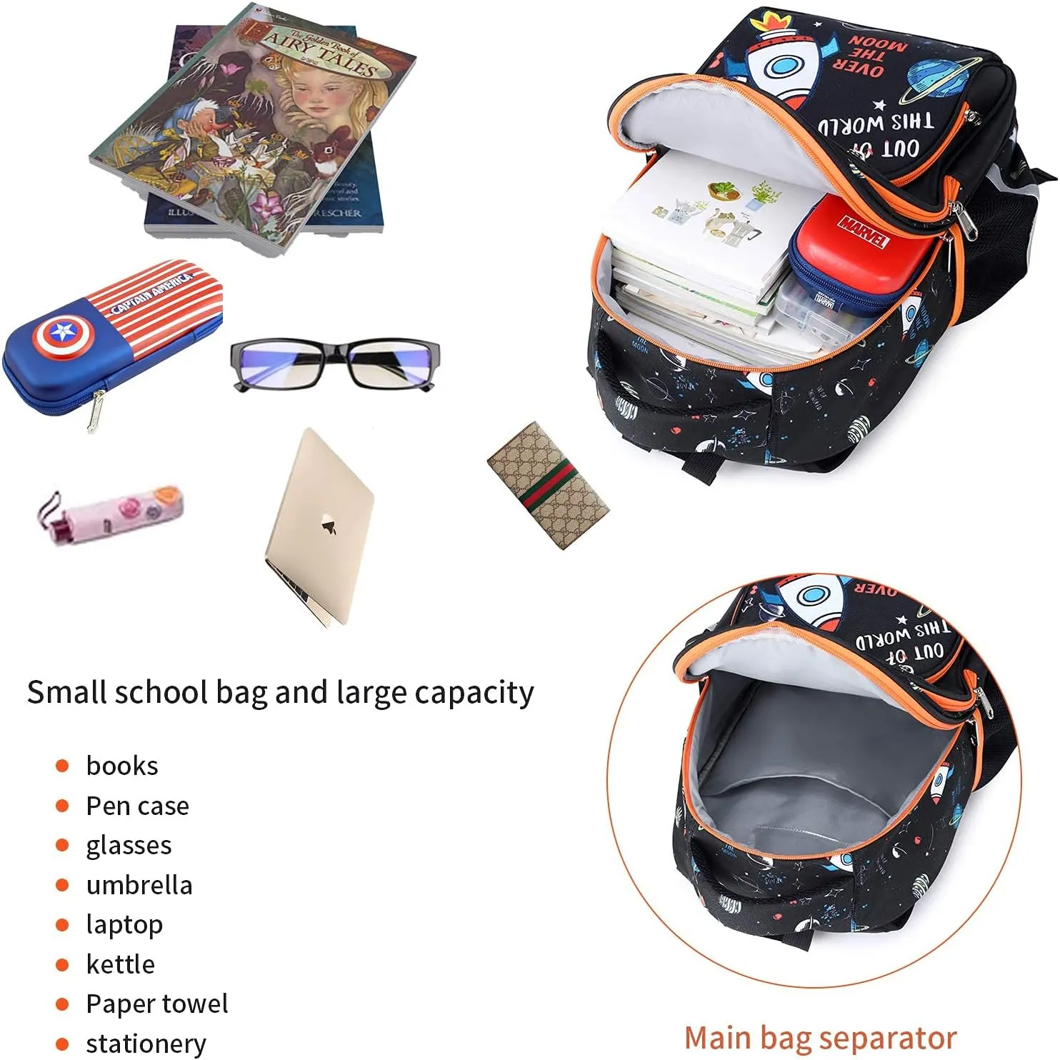 Kids Backpack for Girls Preschool Elementary Kindergarten School Bag 15.6″ Multifunctional Cute Large Capacity