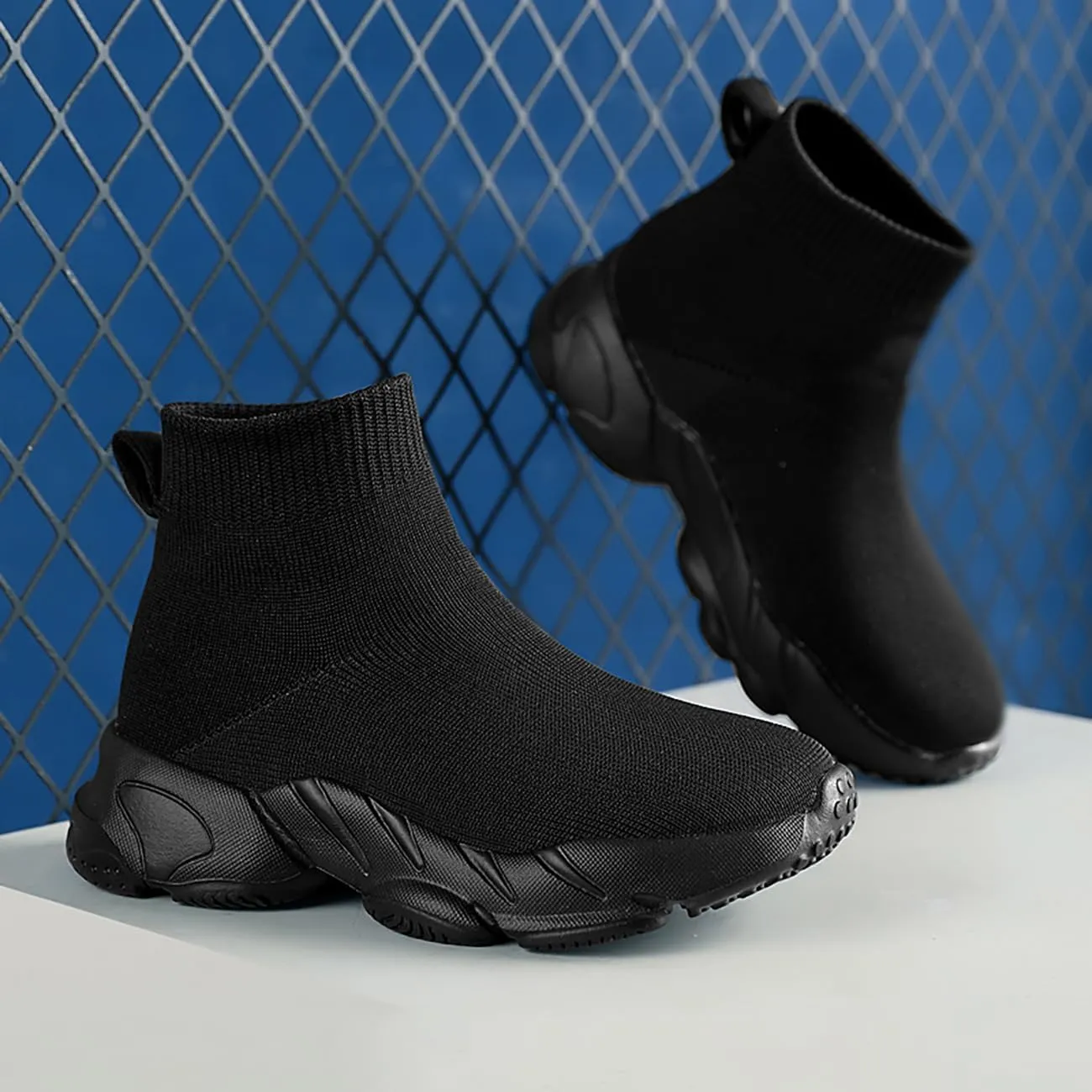 Kids Casual Sneakers Boys Knit Socks Shoes Girls Slip On Non-Slip Breathable Spring Autumn Outdoor Walking Shoes