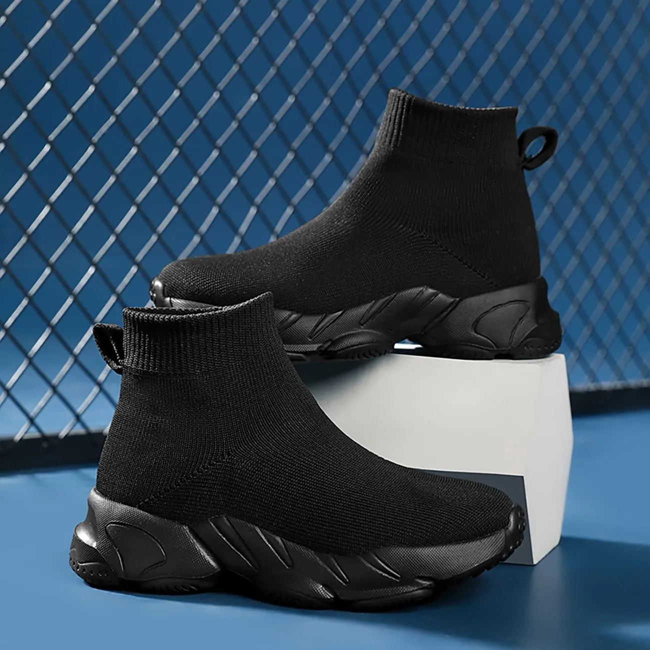 Kids Casual Sneakers Boys Knit Socks Shoes Girls Slip On Non-Slip Breathable Spring Autumn Outdoor Walking Shoes