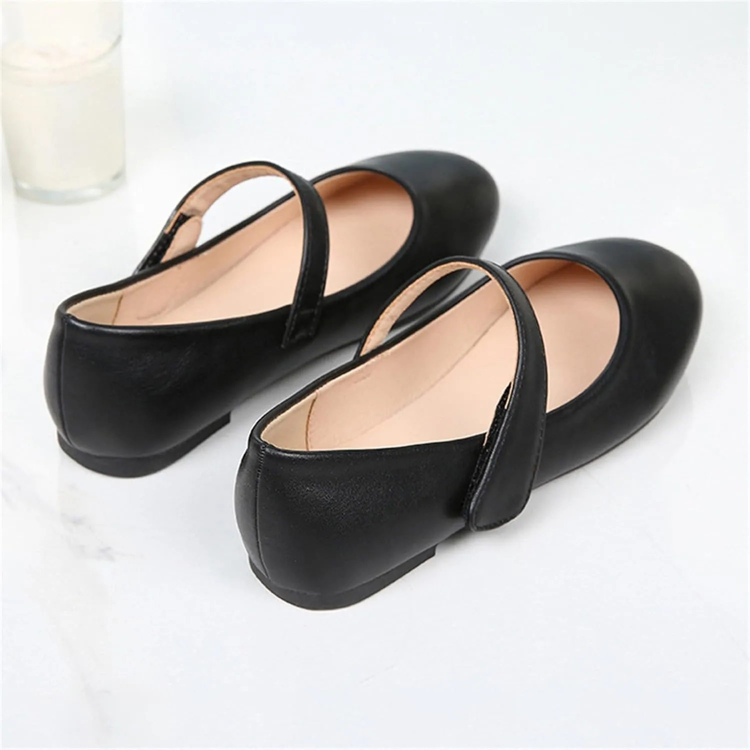 Kids Girl Black Mary Jane Shoes Ballet Dress Shoe Teen Wedding Casual Walking Slip-On Shoes