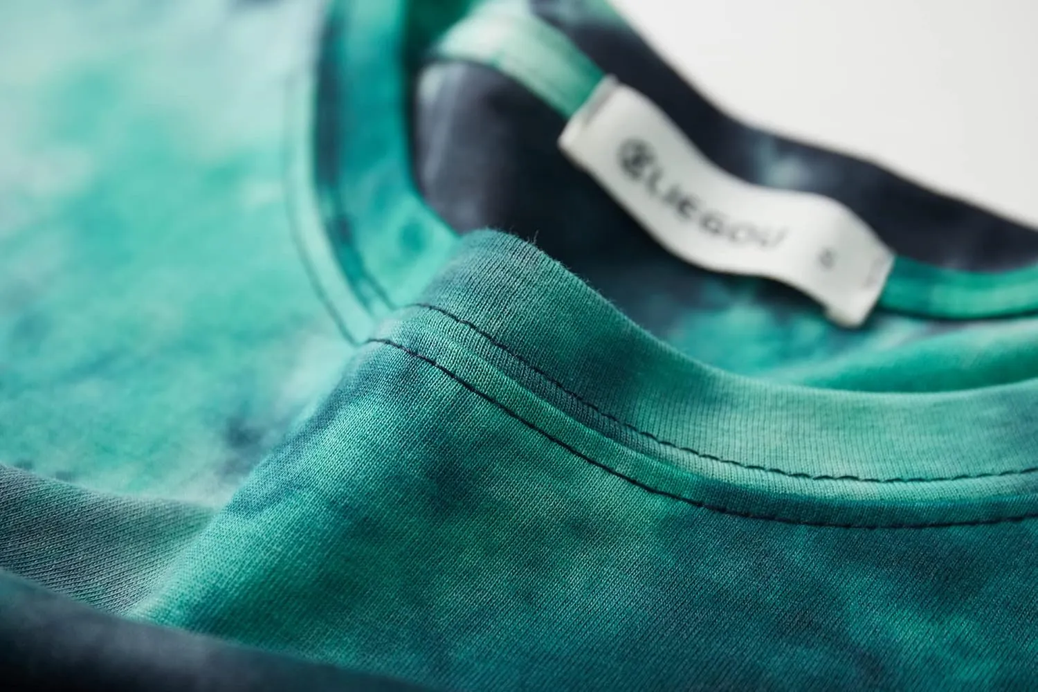 KLIEGOU Mens Hip Hop Tie-Dyed Hipster Curve Hem T Shirt