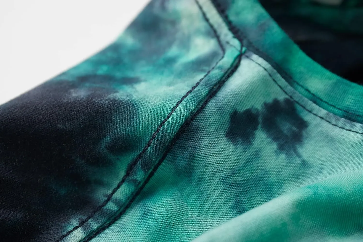KLIEGOU Mens Hip Hop Tie-Dyed Hipster Curve Hem T Shirt