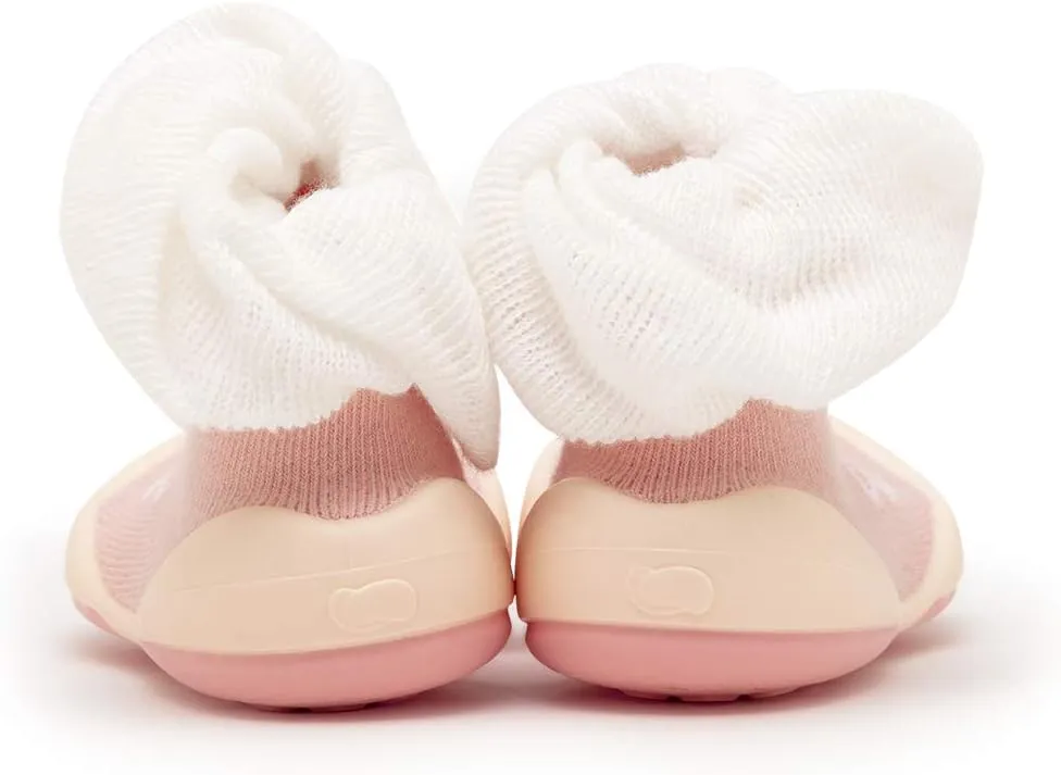 Komuello Toddler Girl Shoes, Premium Materials, Breathable, Washable, Non-Slip, Stay-On, Cotton Socks with Air Pocket Cushion for Indoor and Outdoor - BPA Free Toddler Shoes for Girls