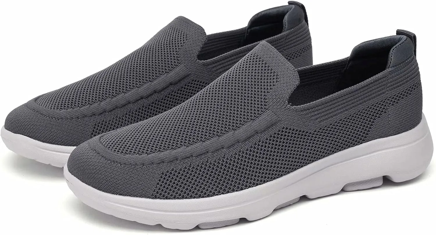 konhill Men's Walking Shoes Slip on Loafers- Mesh Casual Tennis Sneaker Breathable Shoes