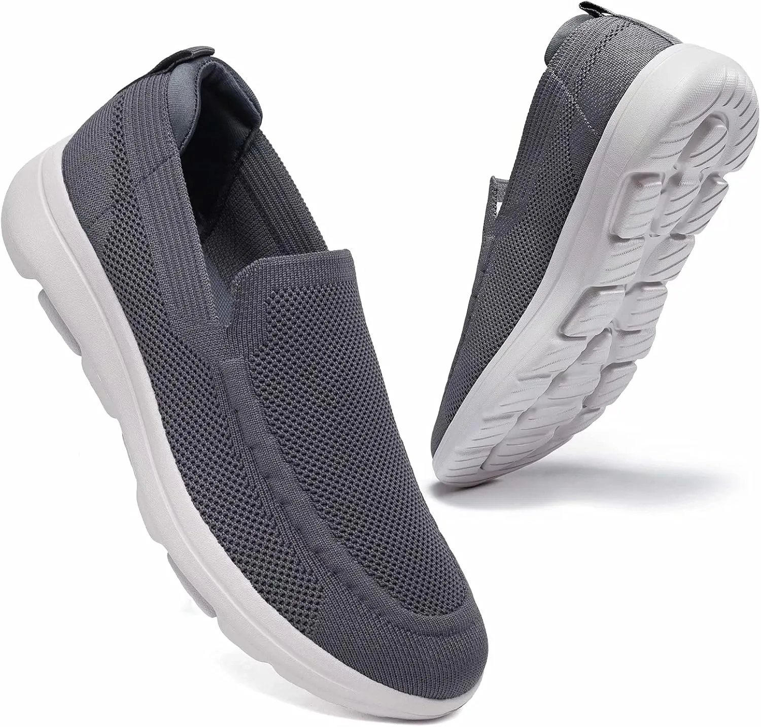 konhill Men's Walking Shoes Slip on Loafers- Mesh Casual Tennis Sneaker Breathable Shoes