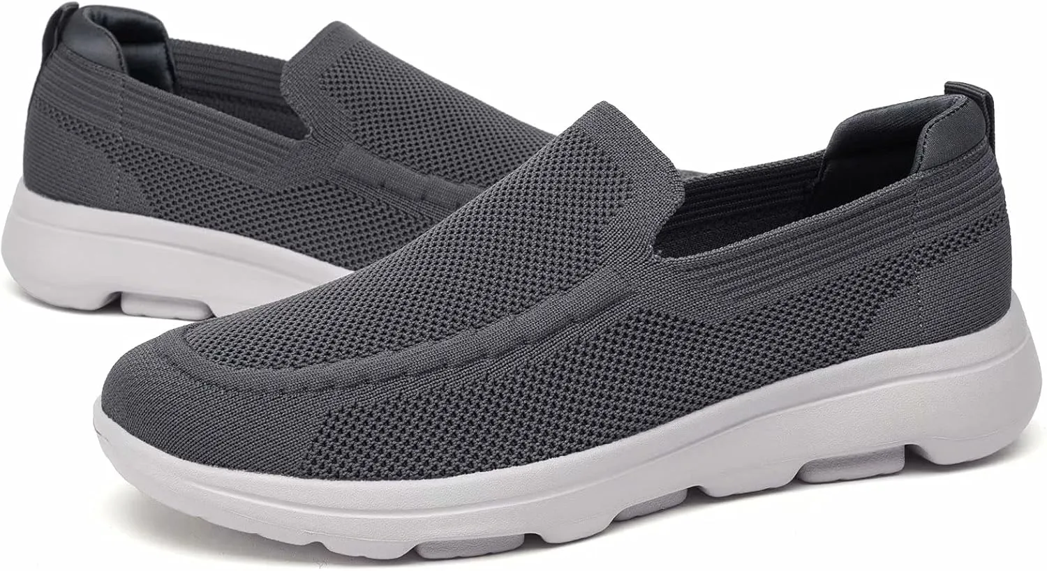 konhill Men's Walking Shoes Slip on Loafers- Mesh Casual Tennis Sneaker Breathable Shoes