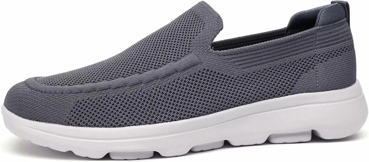 konhill Men's Walking Shoes Slip on Loafers- Mesh Casual Tennis Sneaker Breathable Shoes