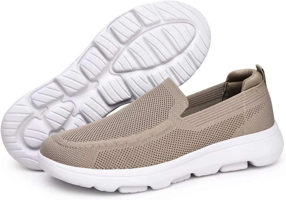 konhill Men's Walking Shoes Slip on Loafers- Mesh Casual Tennis Sneaker Breathable Shoes