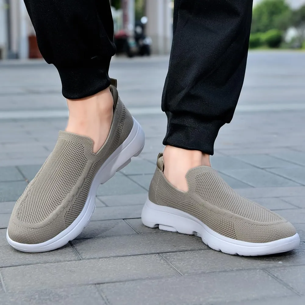 konhill Men's Walking Shoes Slip on Loafers- Mesh Casual Tennis Sneaker Breathable Shoes