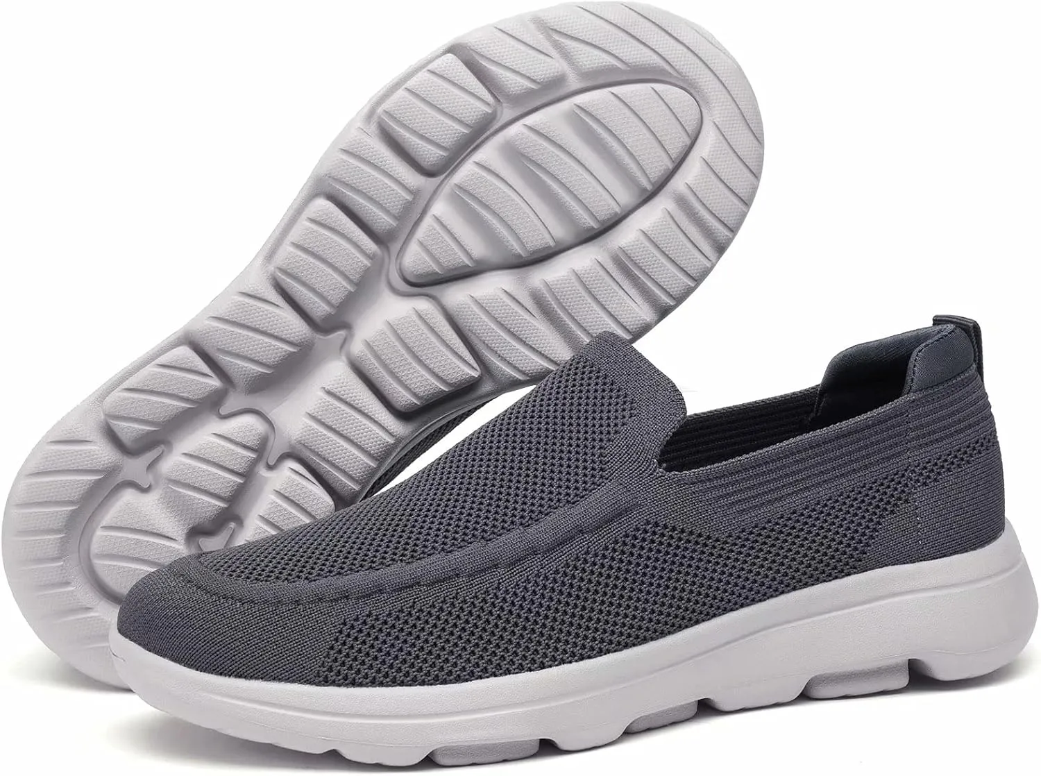 konhill Men's Walking Shoes Slip on Loafers- Mesh Casual Tennis Sneaker Breathable Shoes