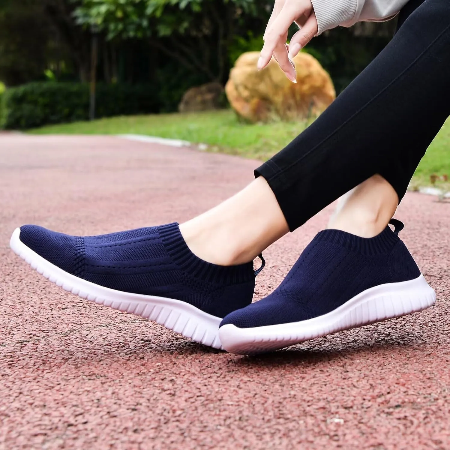 konhill Women's Slip On Sneakers Non Slip Walking Shoes Breathable Mesh Work Casual Lightweight Tennis Workout Shoes