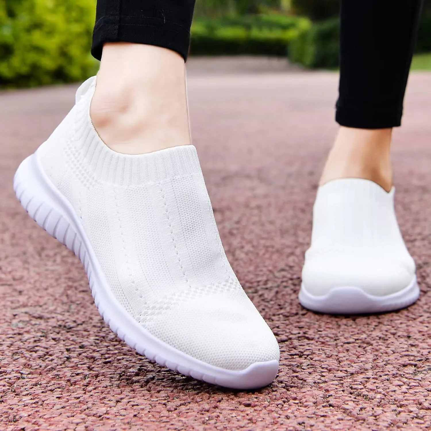 konhill Women's Slip On Sneakers Non Slip Walking Shoes Breathable Mesh Work Casual Lightweight Tennis Workout Shoes