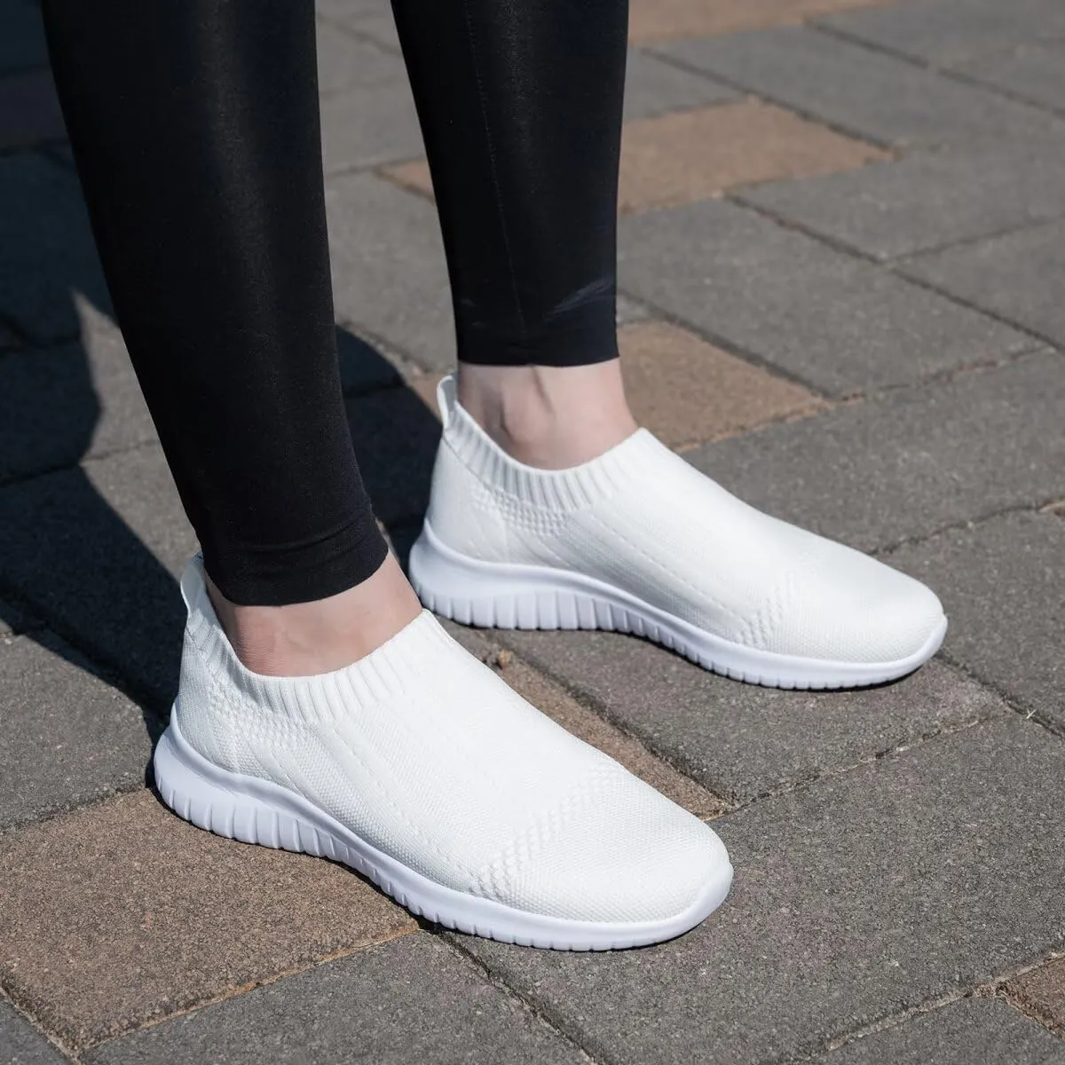 konhill Women's Slip On Sneakers Non Slip Walking Shoes Breathable Mesh Work Casual Lightweight Tennis Workout Shoes