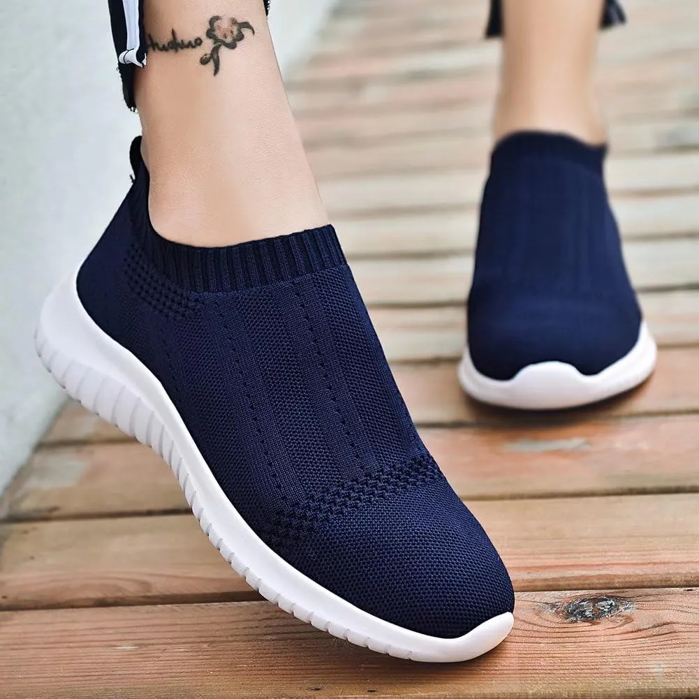 konhill Women's Slip On Sneakers Non Slip Walking Shoes Breathable Mesh Work Casual Lightweight Tennis Workout Shoes