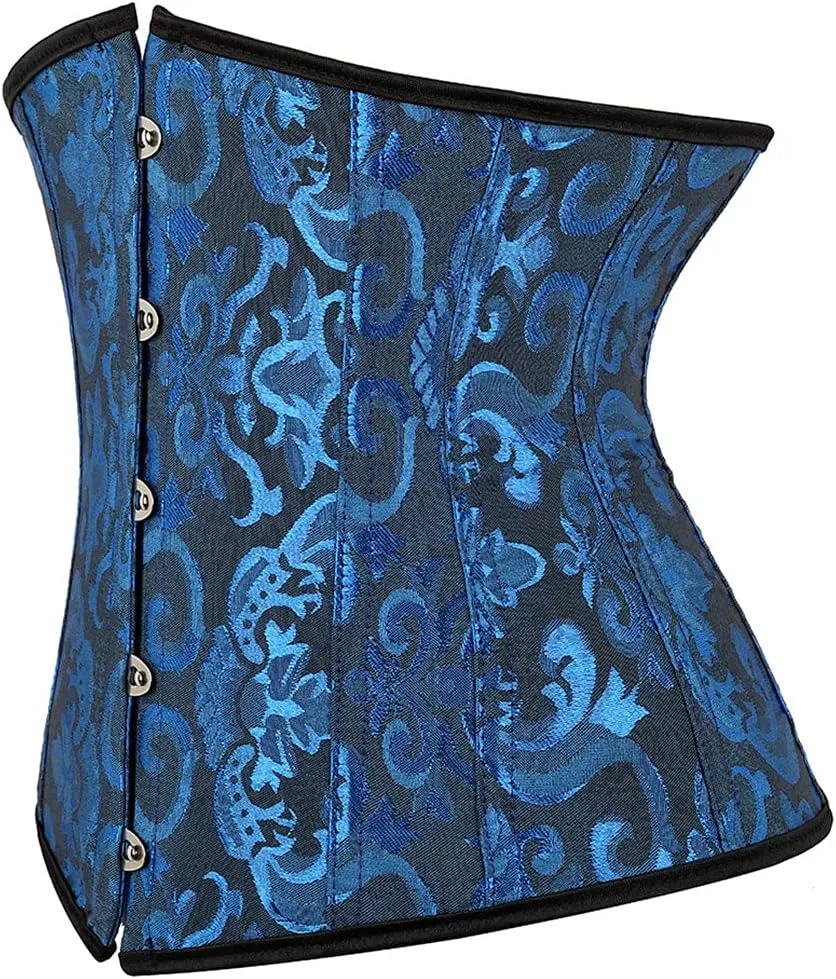 Kranchungel Underbust Corsets for Women Black Corset Top Waist Trainer Fashion Bustier Plus Size Corset