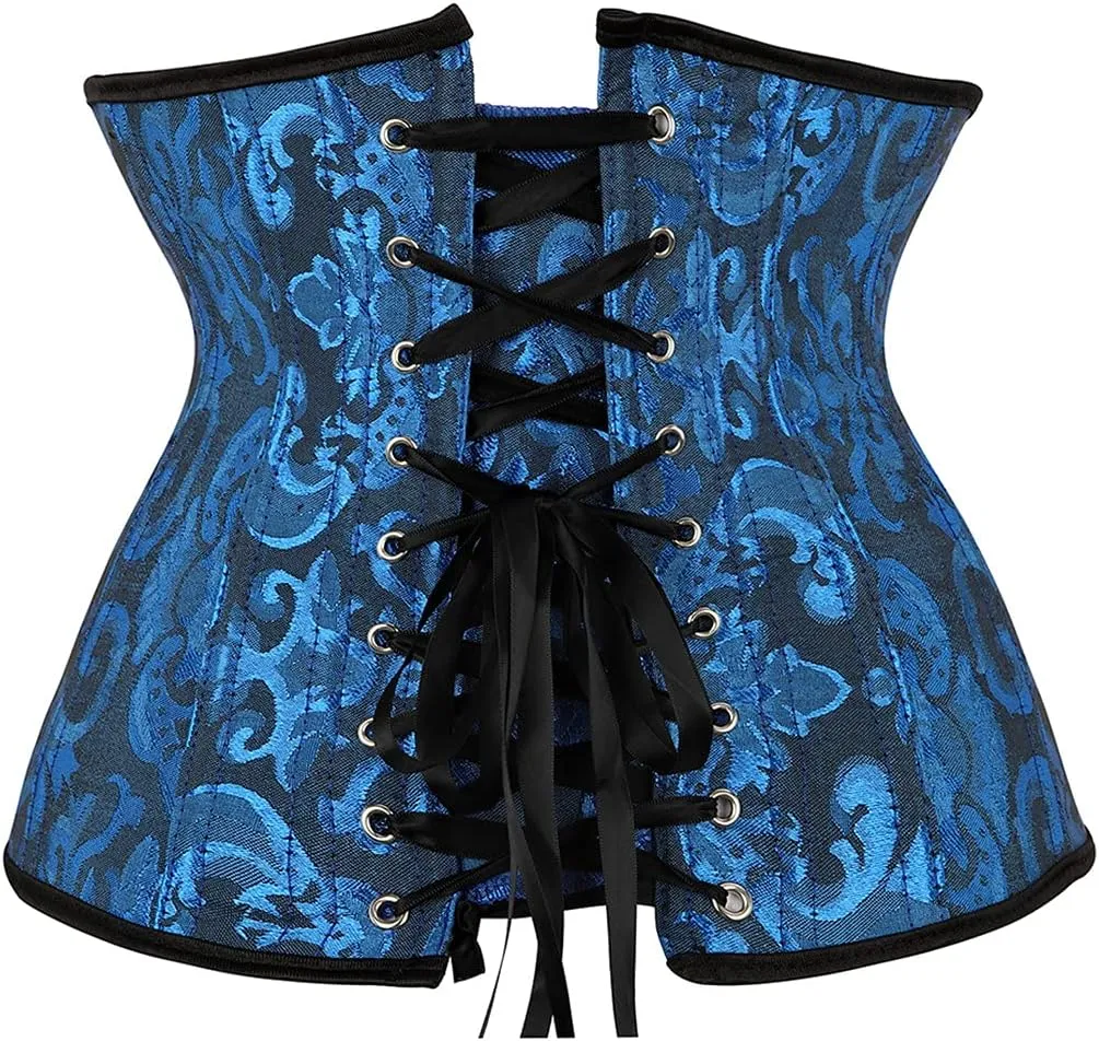 Kranchungel Underbust Corsets for Women Black Corset Top Waist Trainer Fashion Bustier Plus Size Corset