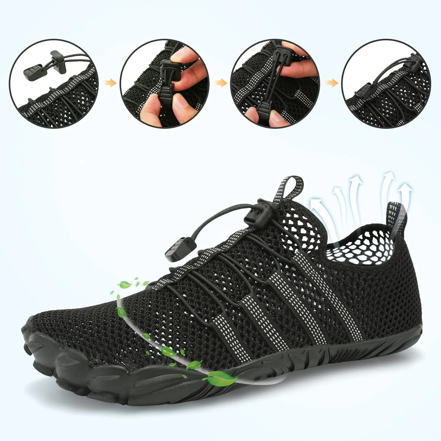 L-RUN Barefoot Water Shoes Women Mens Aqua Sock Athletic Hiking Water Sports Shoes for Swim Beach Pool Sand Diving Walking