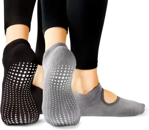 LA ACTIVE Non Slip Yoga Grip Socks - Barre Ballet Pilates Athletic Socks for Men and Women