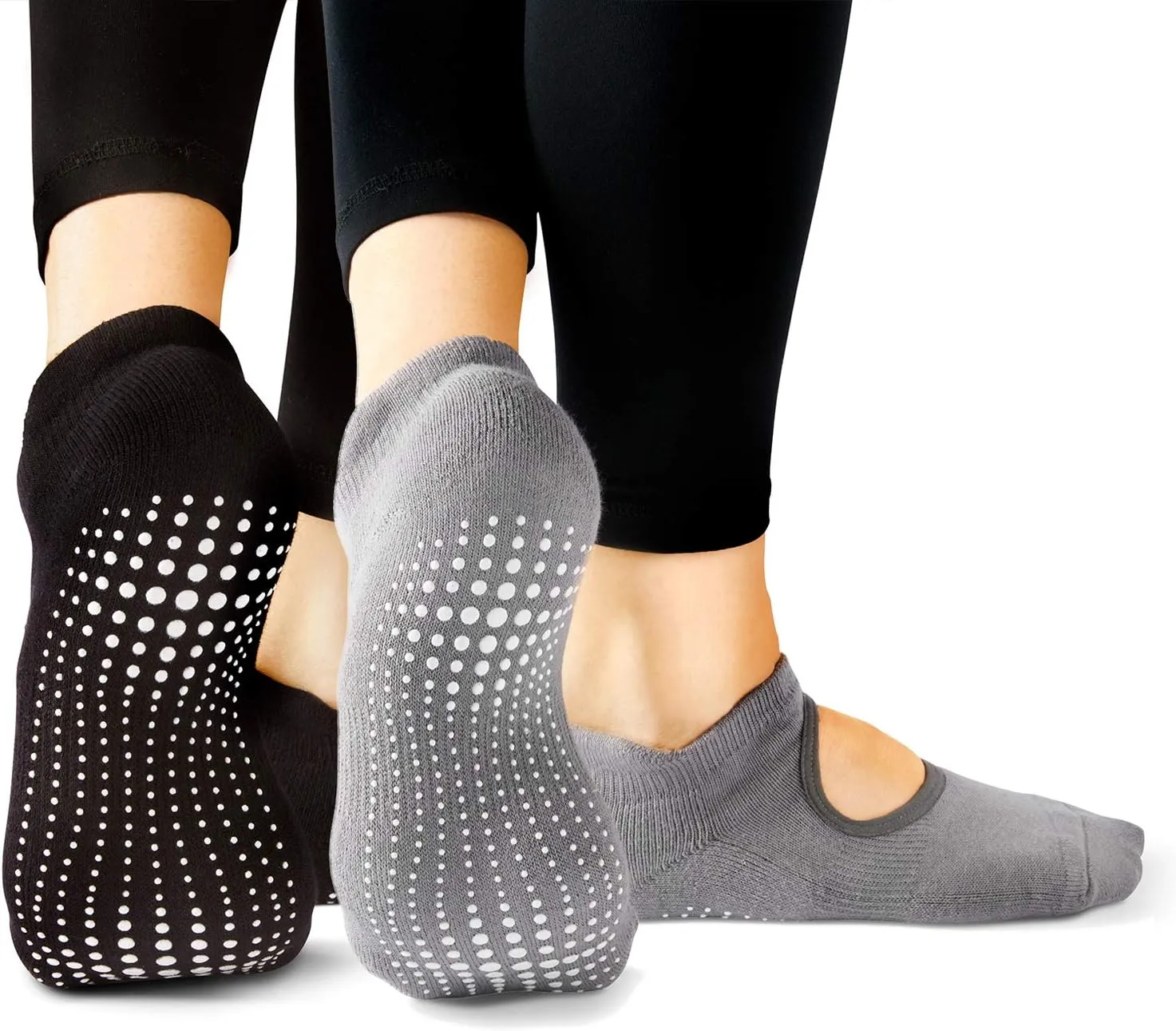LA ACTIVE Non Slip Yoga Grip Socks - Barre Ballet Pilates Athletic Socks for Men and Women