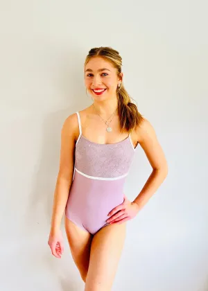 Lace Top Camisole Leotard - Lilac
