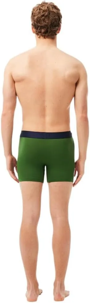 Lacoste Men's Cotton Stretch Big Croc Print Boxer Briefs, 3-Pack