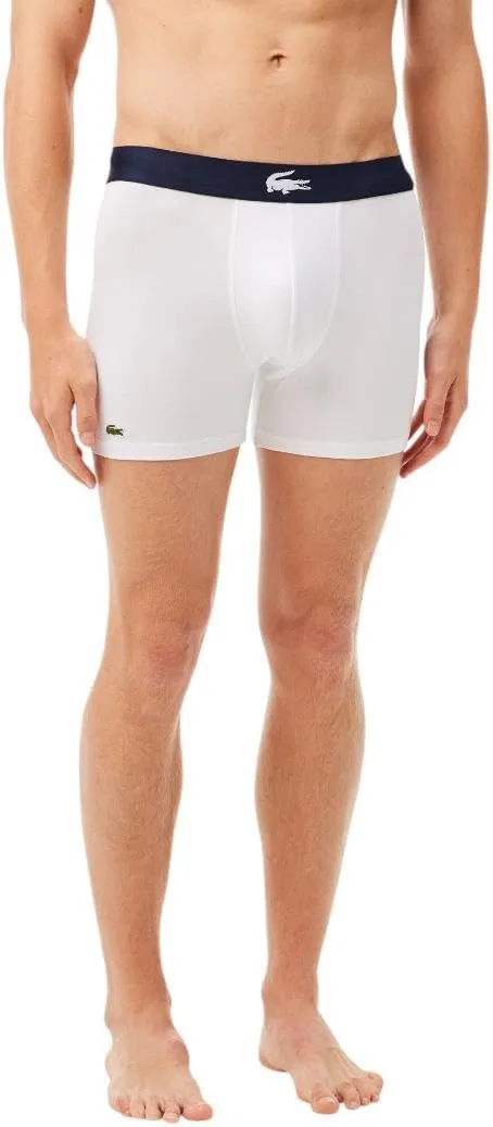 Lacoste Men's Cotton Stretch Big Croc Print Boxer Briefs, 3-Pack