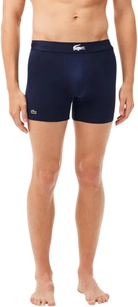 Lacoste Men's Cotton Stretch Big Croc Print Boxer Briefs, 3-Pack