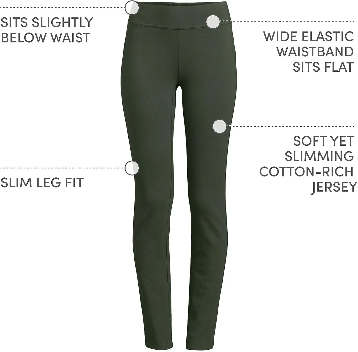 Lands' End Women's Starfish Mid Rise Slim Leg Pants