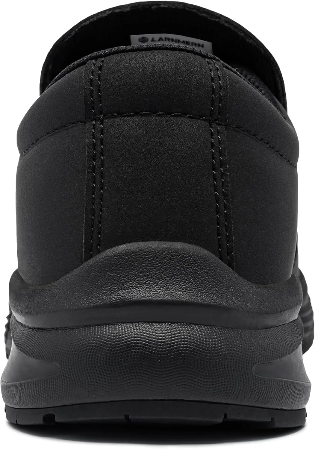LARN SAFETY Mens Non Slip Shoes Food Service Work Shoe Waterproof Slip Resistant Kitchen Chef Footwear Restaurant Hospital Slip-On Black
