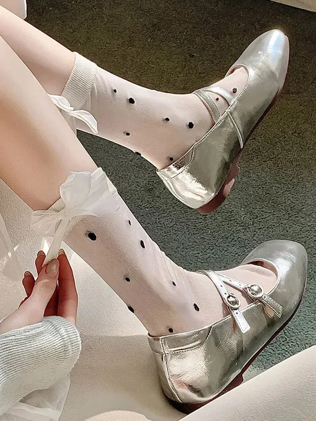 Lbsfy Women's Socks Spring Summer Thin Transparent Glass Wire Socks New Ballet-style Fashion Socks Long Tube Pile Socks Lace Wholesale