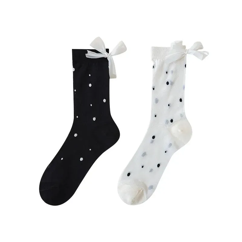 Lbsfy Women's Socks Spring Summer Thin Transparent Glass Wire Socks New Ballet-style Fashion Socks Long Tube Pile Socks Lace Wholesale