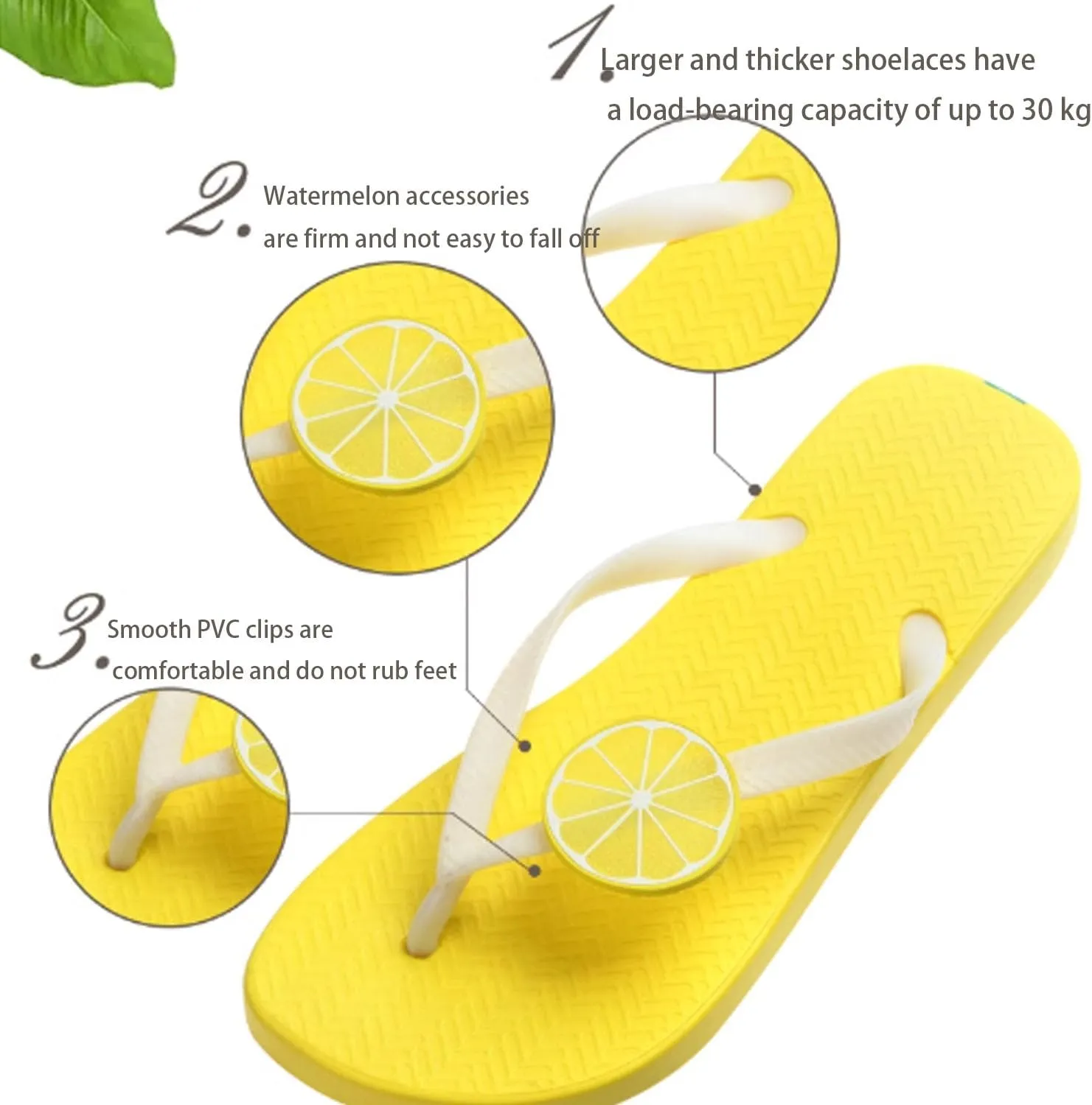 Lemon Flip Flops Summer Beach Vacation Casual Comfy Flip Flop Sandal Lemon Flip Flops for Women