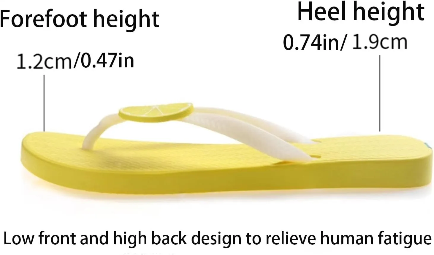 Lemon Flip Flops Summer Beach Vacation Casual Comfy Flip Flop Sandal Lemon Flip Flops for Women
