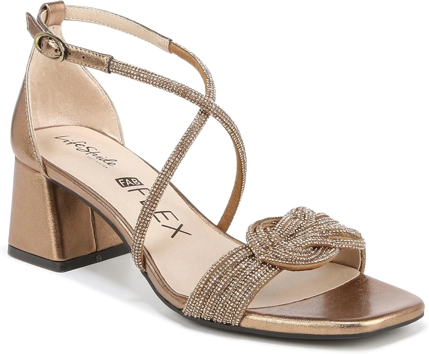 Lifestride Women's Captivate Strappy Block Heel Dress Sandal