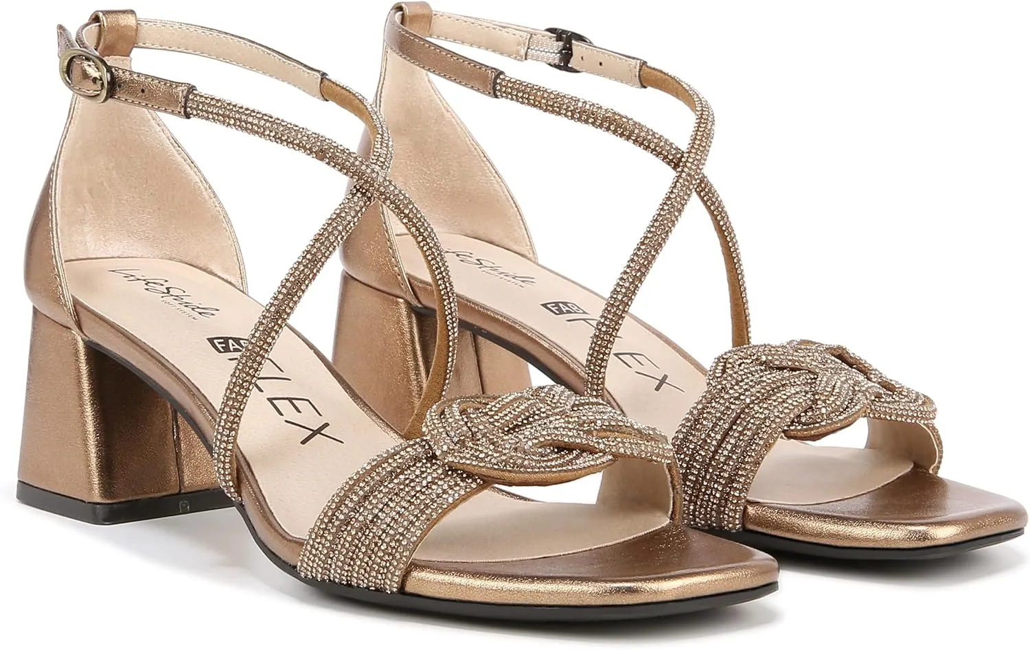 Lifestride Women's Captivate Strappy Block Heel Dress Sandal