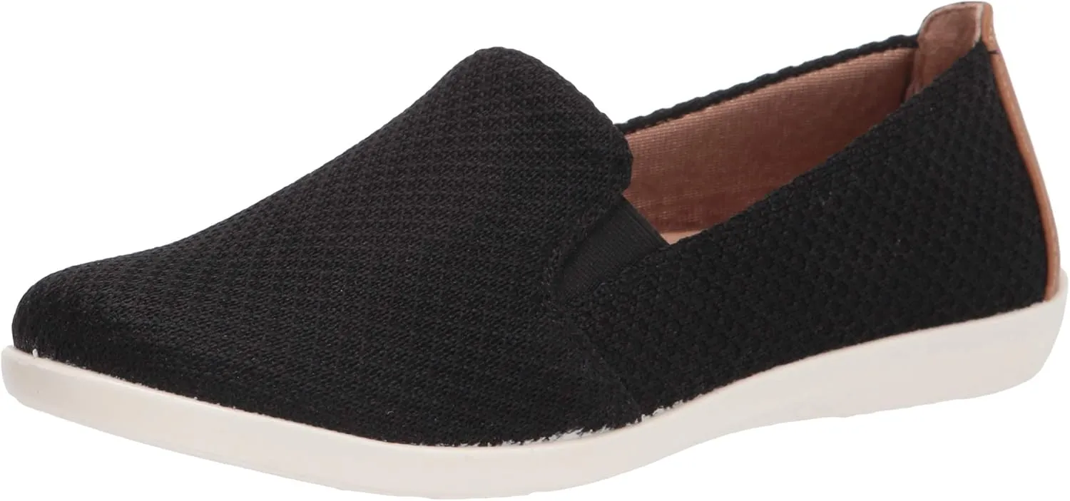 LifeStride Womens Next Level Slip-On Sneaker, Black, 6 US