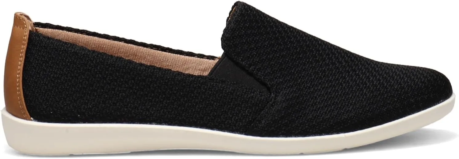 LifeStride Womens Next Level Slip-On Sneaker, Black, 6 US