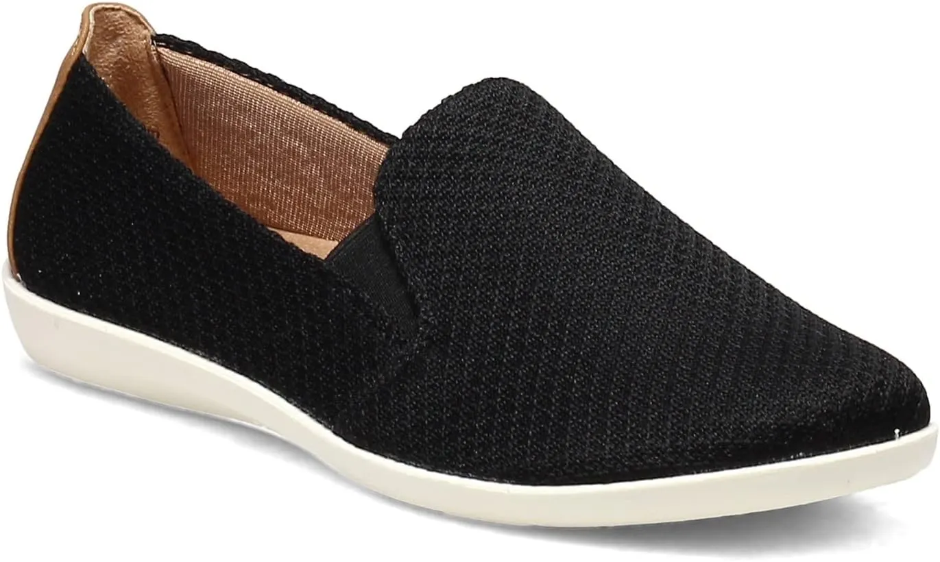 LifeStride Womens Next Level Slip-On Sneaker, Black, 6 US