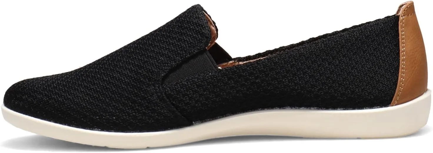 LifeStride Womens Next Level Slip-On Sneaker, Black, 6 US