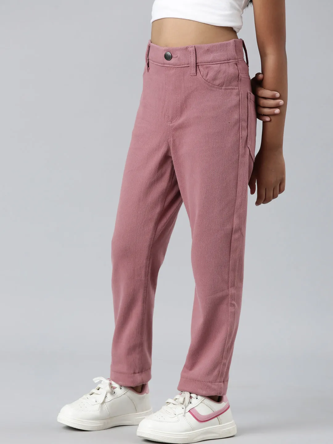 Light Wine Cotton Poly Stretch Super Stretch Jeggings