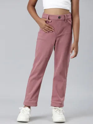 Light Wine Cotton Poly Stretch Super Stretch Jeggings