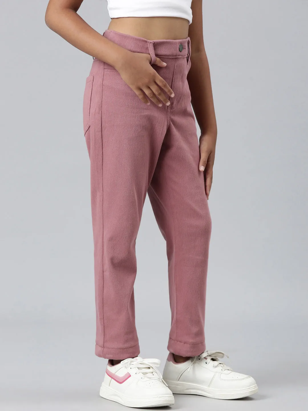 Light Wine Cotton Poly Stretch Super Stretch Jeggings